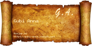 Gubi Anna névjegykártya